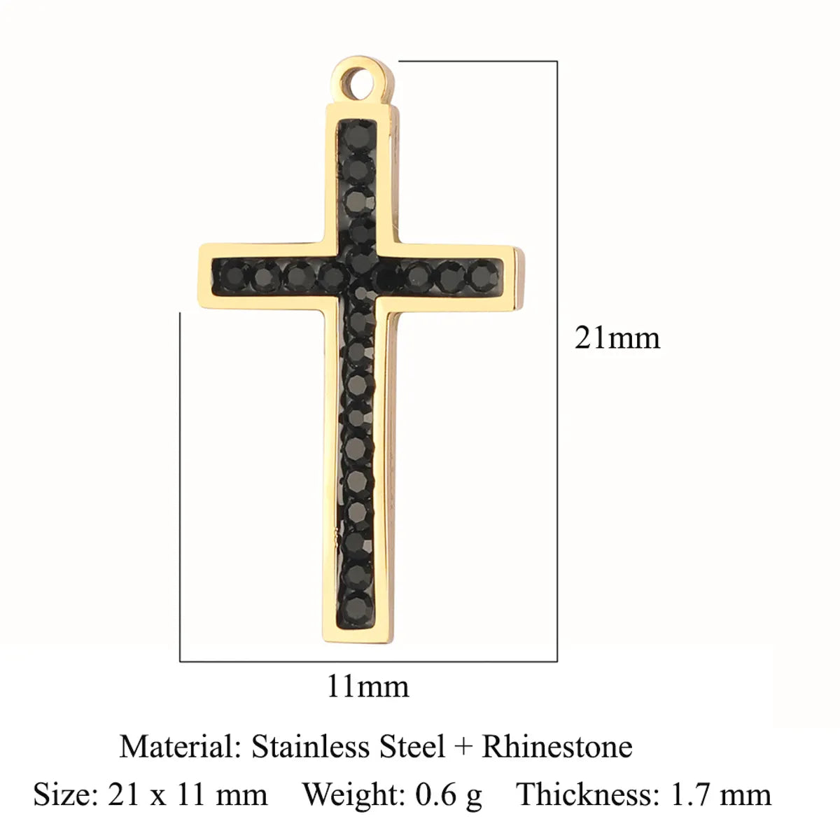 1 Piece Titanium Steel Rhinestones Plating Inlay Pendant