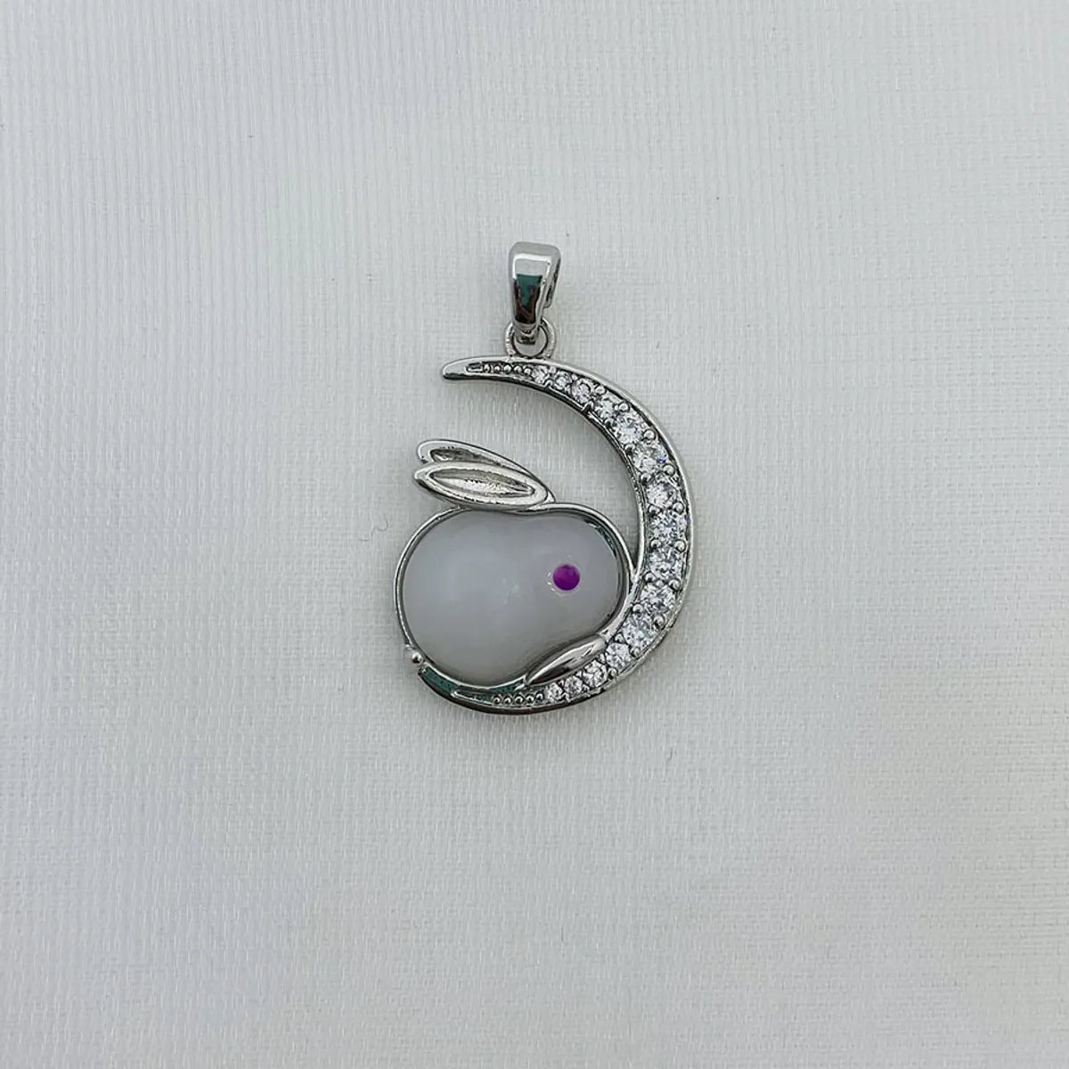 1 Piece Titanium Steel Rhinestones Solid Color Pendant Chain