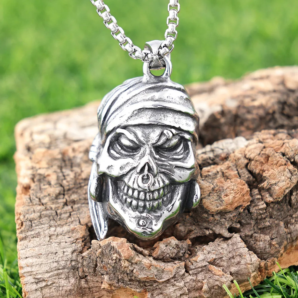 1 Piece 304 Stainless Steel Skull Pendant