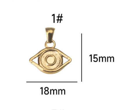 1 Piece Titanium Steel Triangle Round Devil'S Eye Pendant