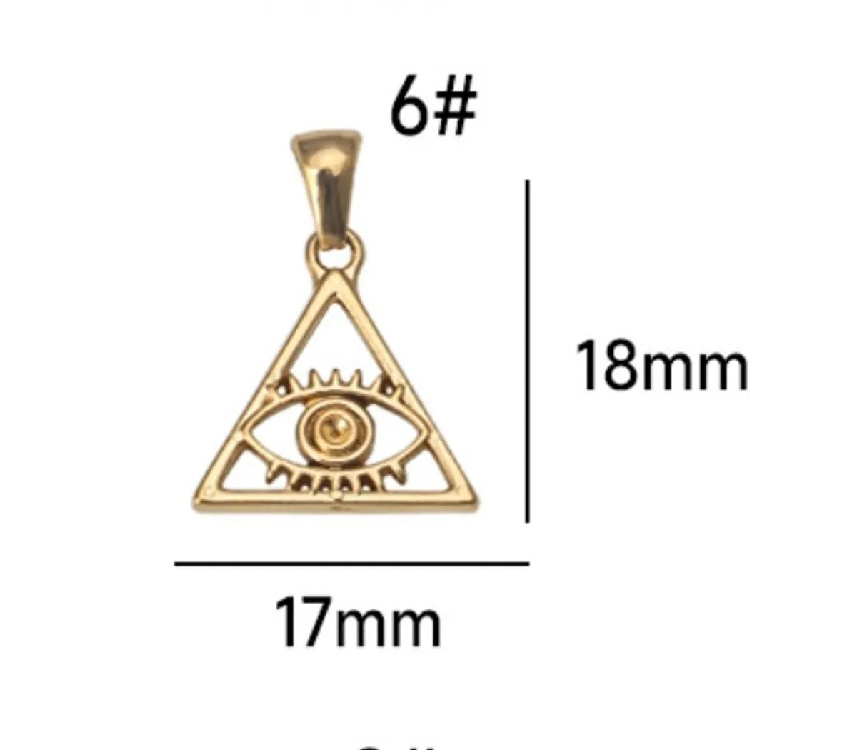 1 Piece Titanium Steel Triangle Round Devil'S Eye Pendant