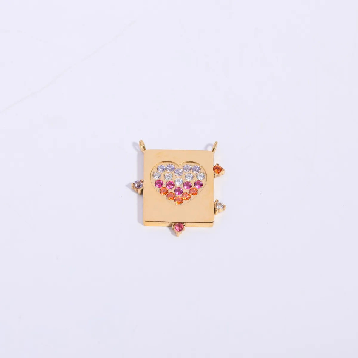 1 Piece 304 Stainless Steel Titanium Steel Zircon Gold Plated Heart Shape Butterfly Pendant Chain