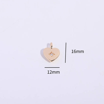 1 Piece 304 Stainless Steel Titanium Steel Zircon Gold Plated Heart Shape Butterfly Pendant Chain