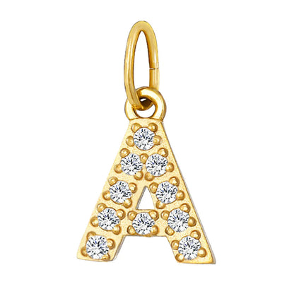 1 Piece Titanium Steel Zircon Letter Pendant