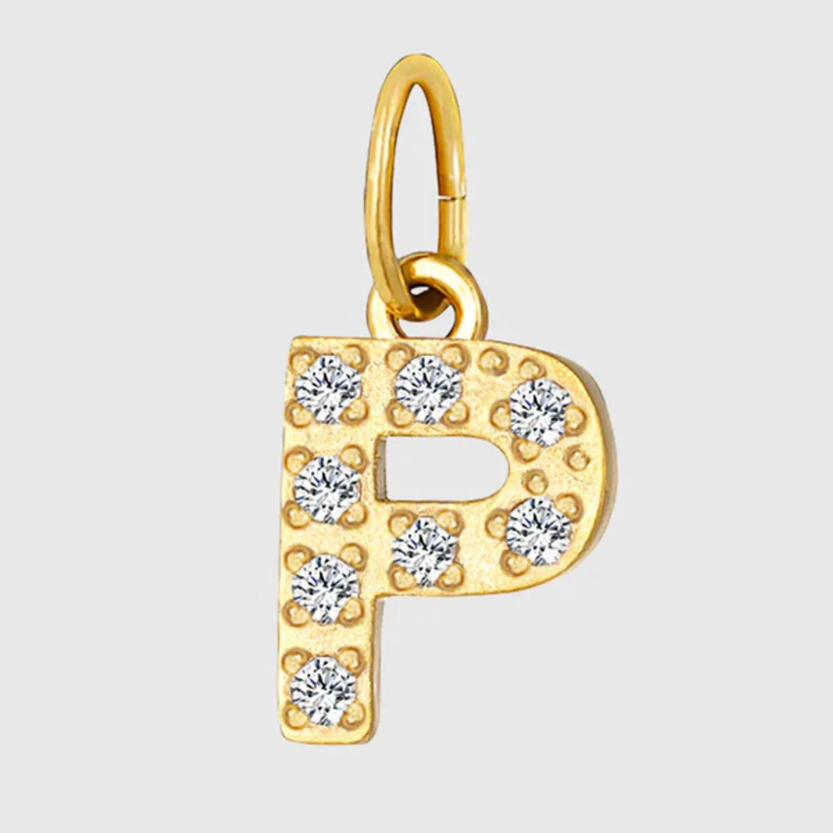 1 Piece Titanium Steel Zircon Letter Pendant