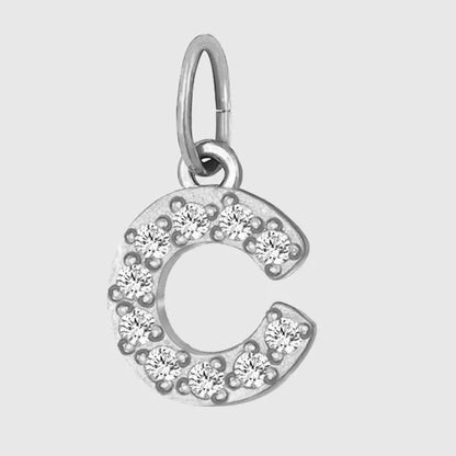 1 Piece Titanium Steel Zircon Letter Pendant