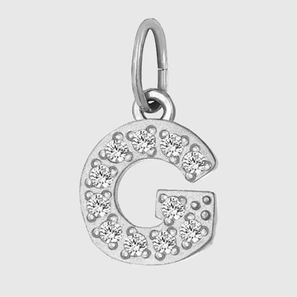 1 Piece Titanium Steel Zircon Letter Pendant