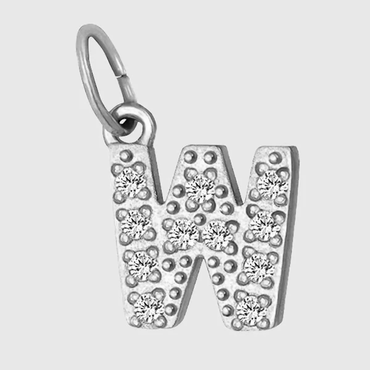 1 Piece Titanium Steel Zircon Letter Pendant