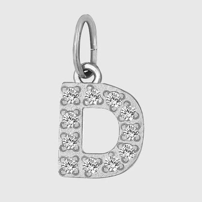 1 Piece Titanium Steel Zircon Letter Pendant