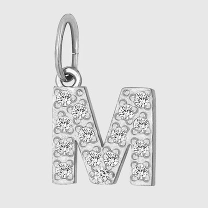 1 Piece Titanium Steel Zircon Letter Pendant