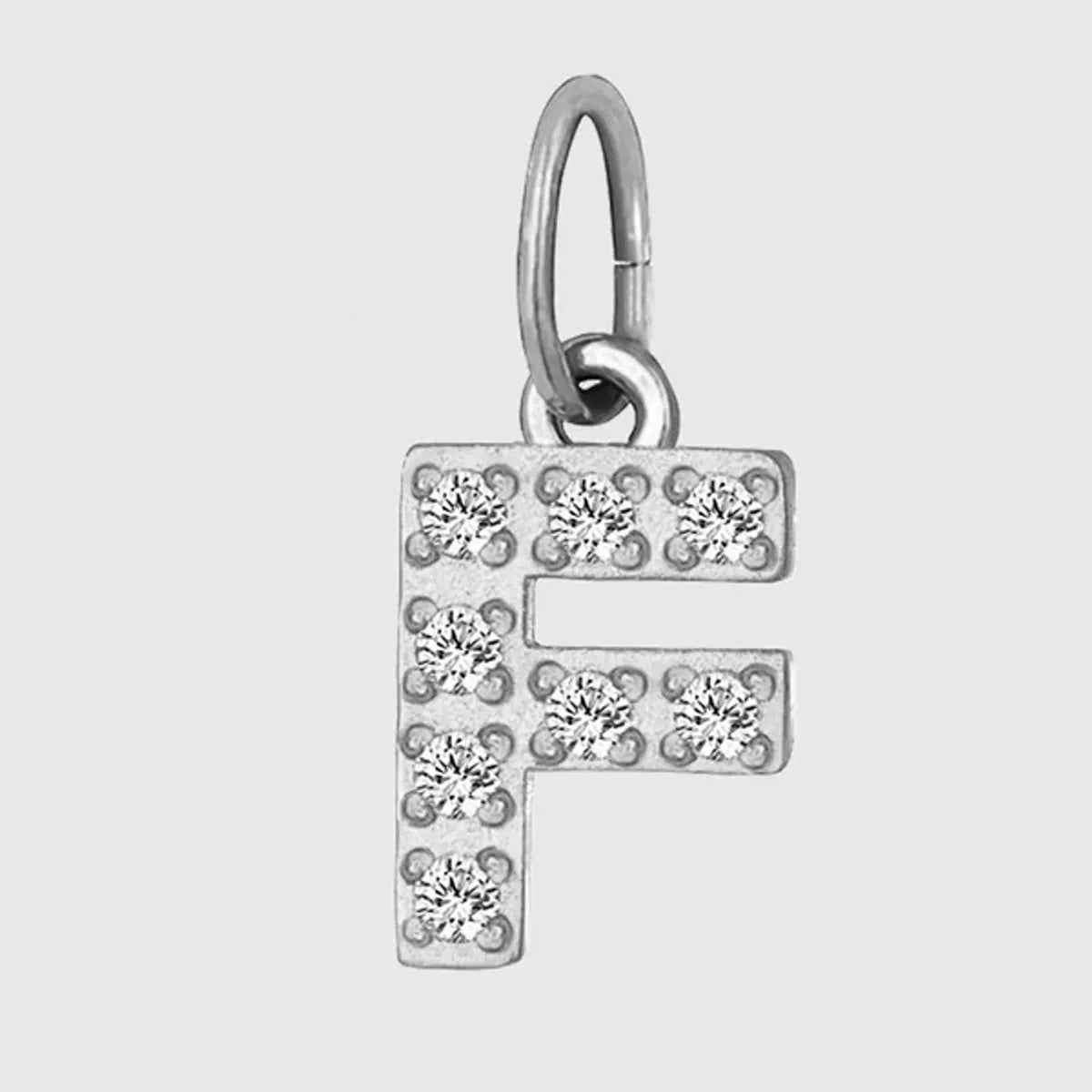 1 Piece Titanium Steel Zircon Letter Pendant