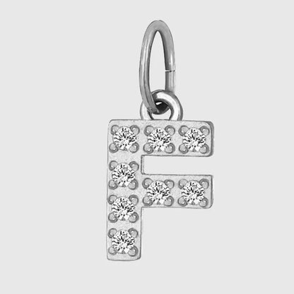 1 Piece Titanium Steel Zircon Letter Pendant