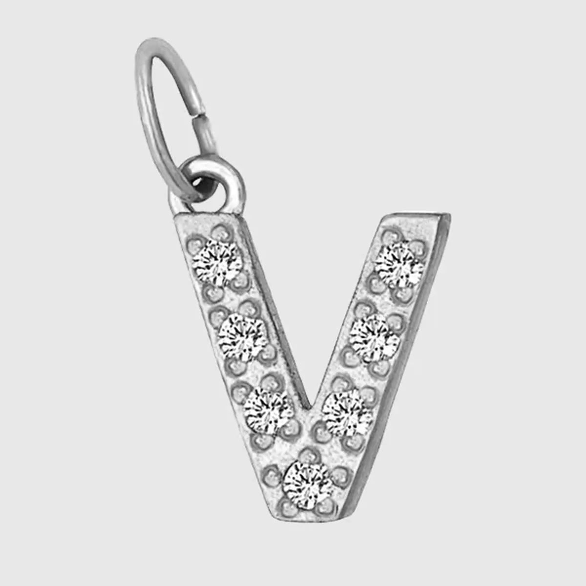 1 Piece Titanium Steel Zircon Letter Pendant