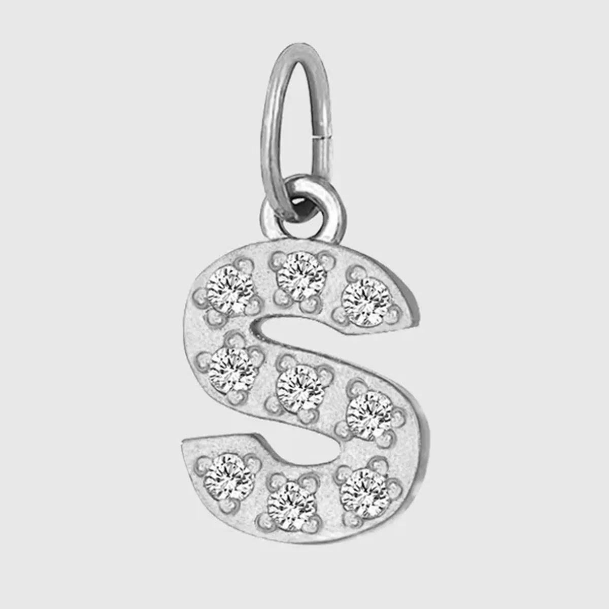 1 Piece Titanium Steel Zircon Letter Pendant