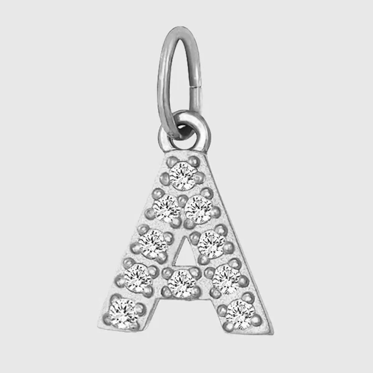 1 Piece Titanium Steel Zircon Letter Pendant