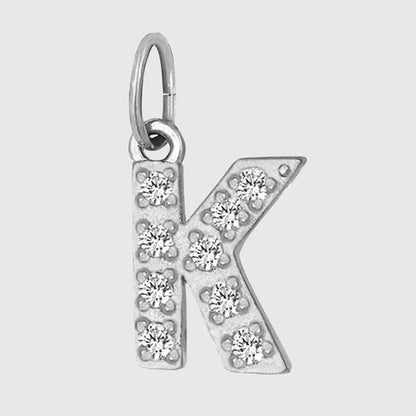 1 Piece Titanium Steel Zircon Letter Pendant