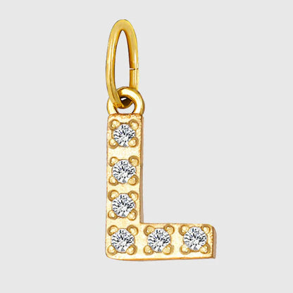 1 Piece Titanium Steel Zircon Letter Pendant