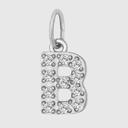 1 Piece Titanium Steel Zircon Letter Pendant