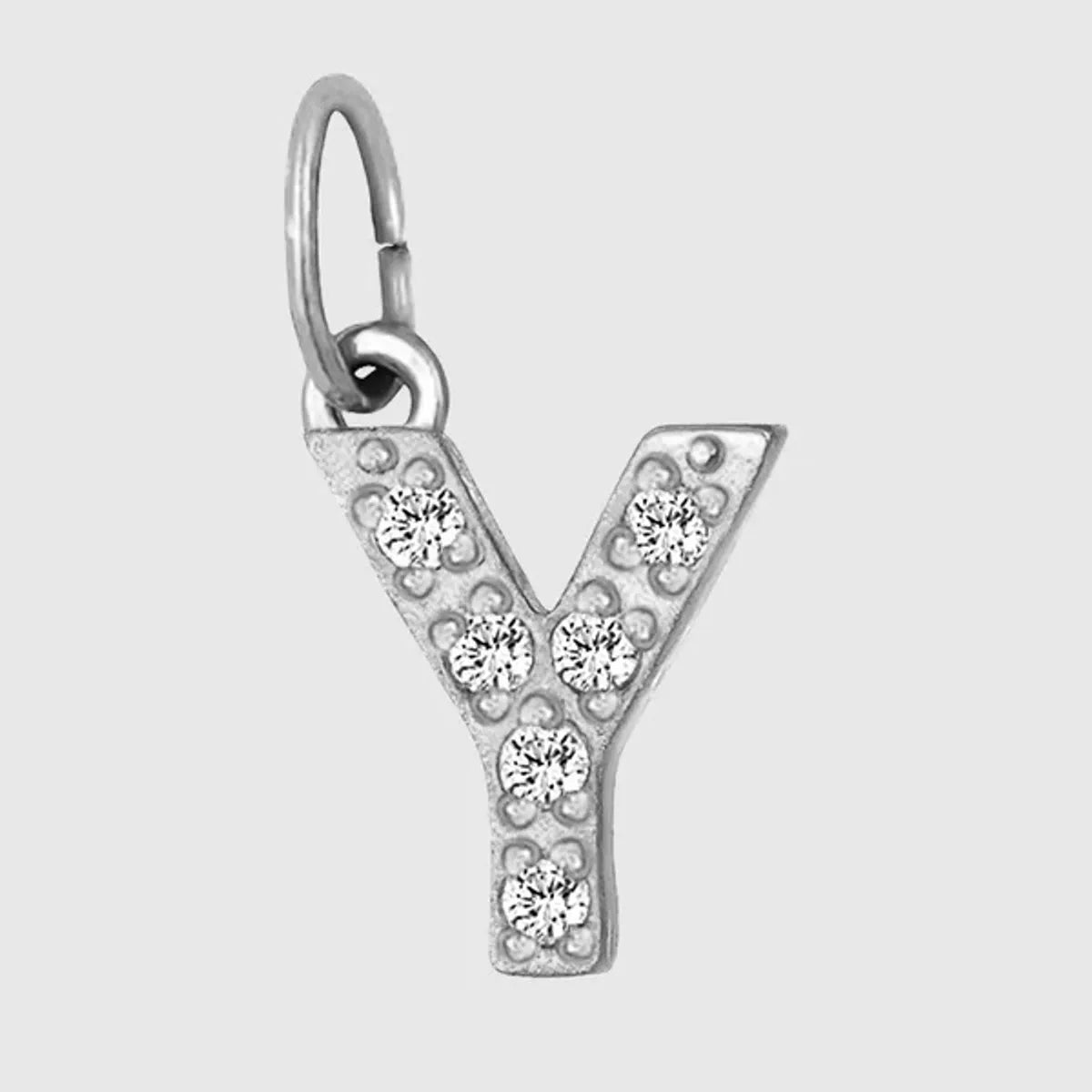 1 Piece Titanium Steel Zircon Letter Pendant