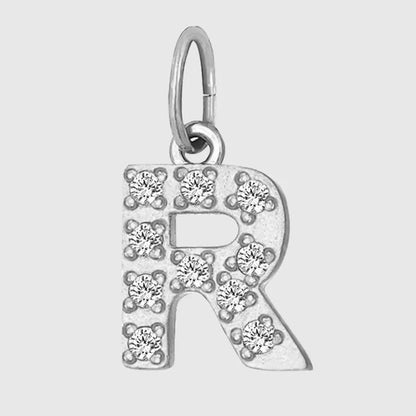 1 Piece Titanium Steel Zircon Letter Pendant