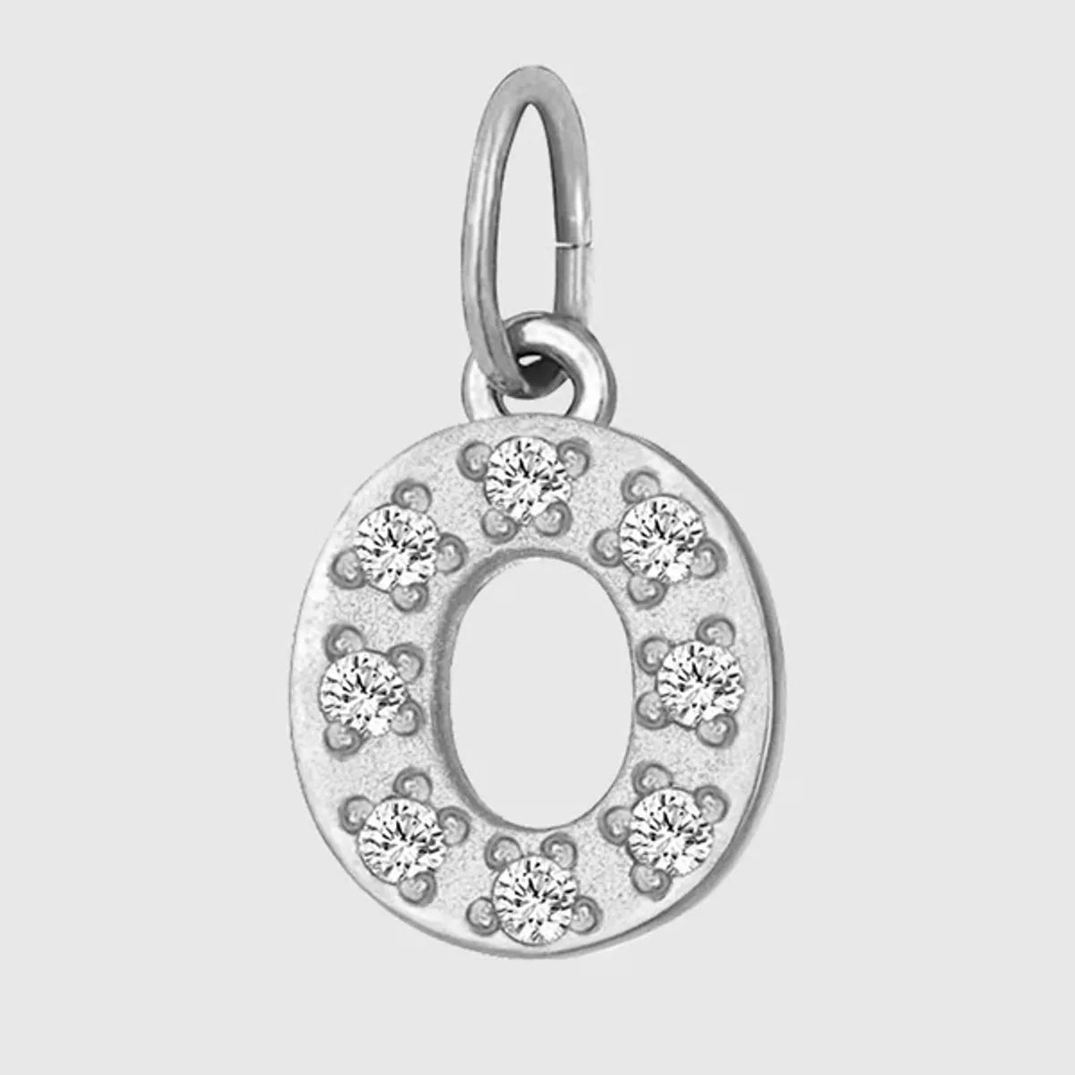 1 Piece Titanium Steel Zircon Letter Pendant