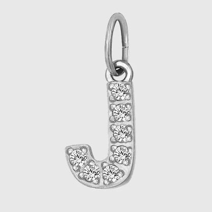 1 Piece Titanium Steel Zircon Letter Pendant