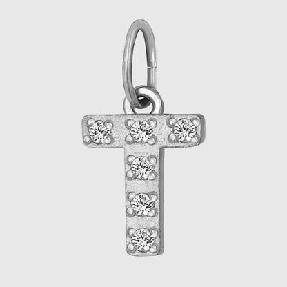 1 Piece Titanium Steel Zircon Letter Pendant