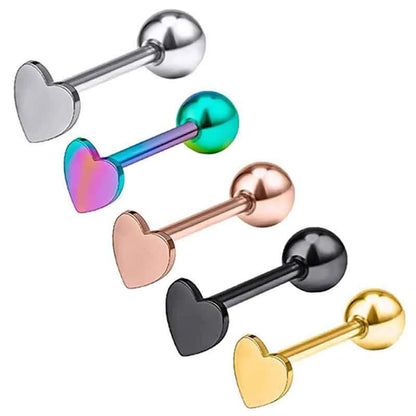 1 Piece Tongue Rings Simple Style Heart Shape Solid Color 304 Stainless Steel Plating Gold Plated Tongue Rings