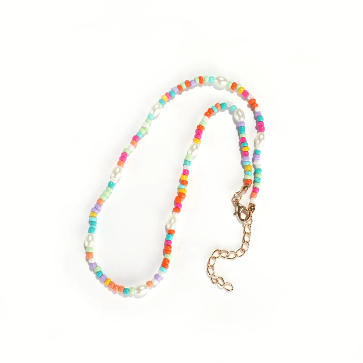 1 Piece Vacation Color Block Artificial Pearl Glass Beaded Women'S Necklace