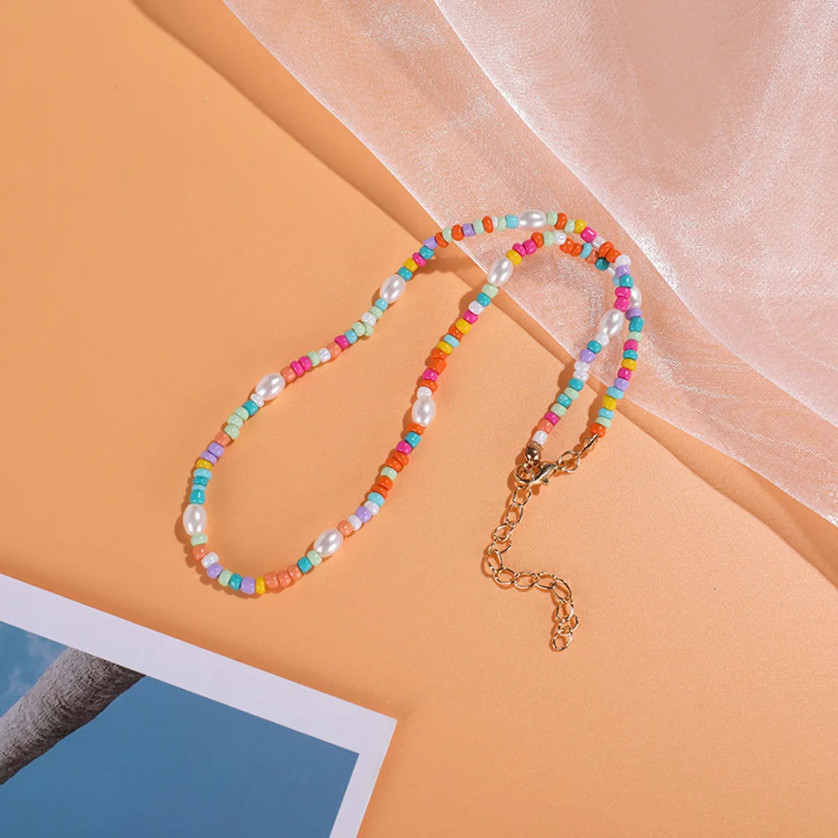 1 Piece Vacation Color Block Artificial Pearl Glass Beaded Women'S Necklace