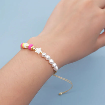 1 Piece Vacation Star Imitation Pearl Soft Clay Beaded Unisex Bracelets