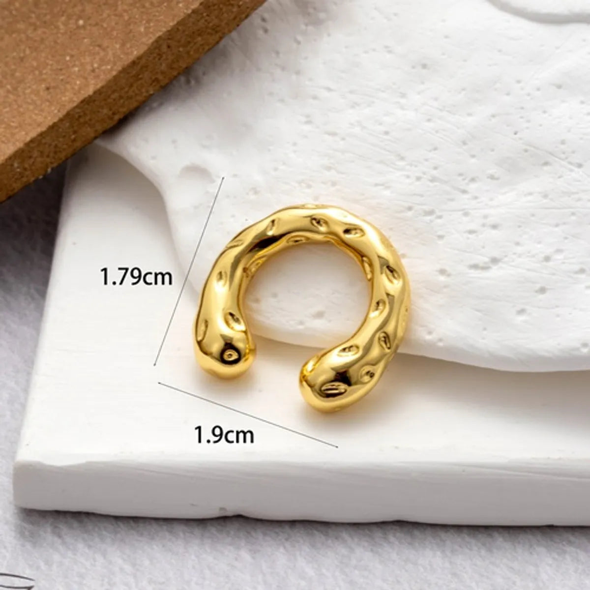 1 Piece Vintage Style Cool Style C Shape Geometric Plating Copper 18k Gold Plated Ear Studs