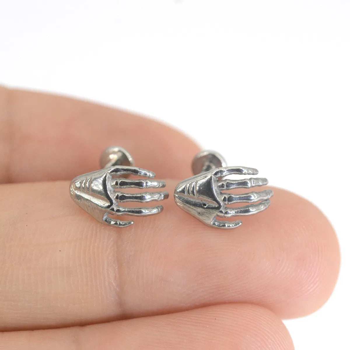 1 Piece Vintage Style Hand Polishing Stainless Steel Ear Studs