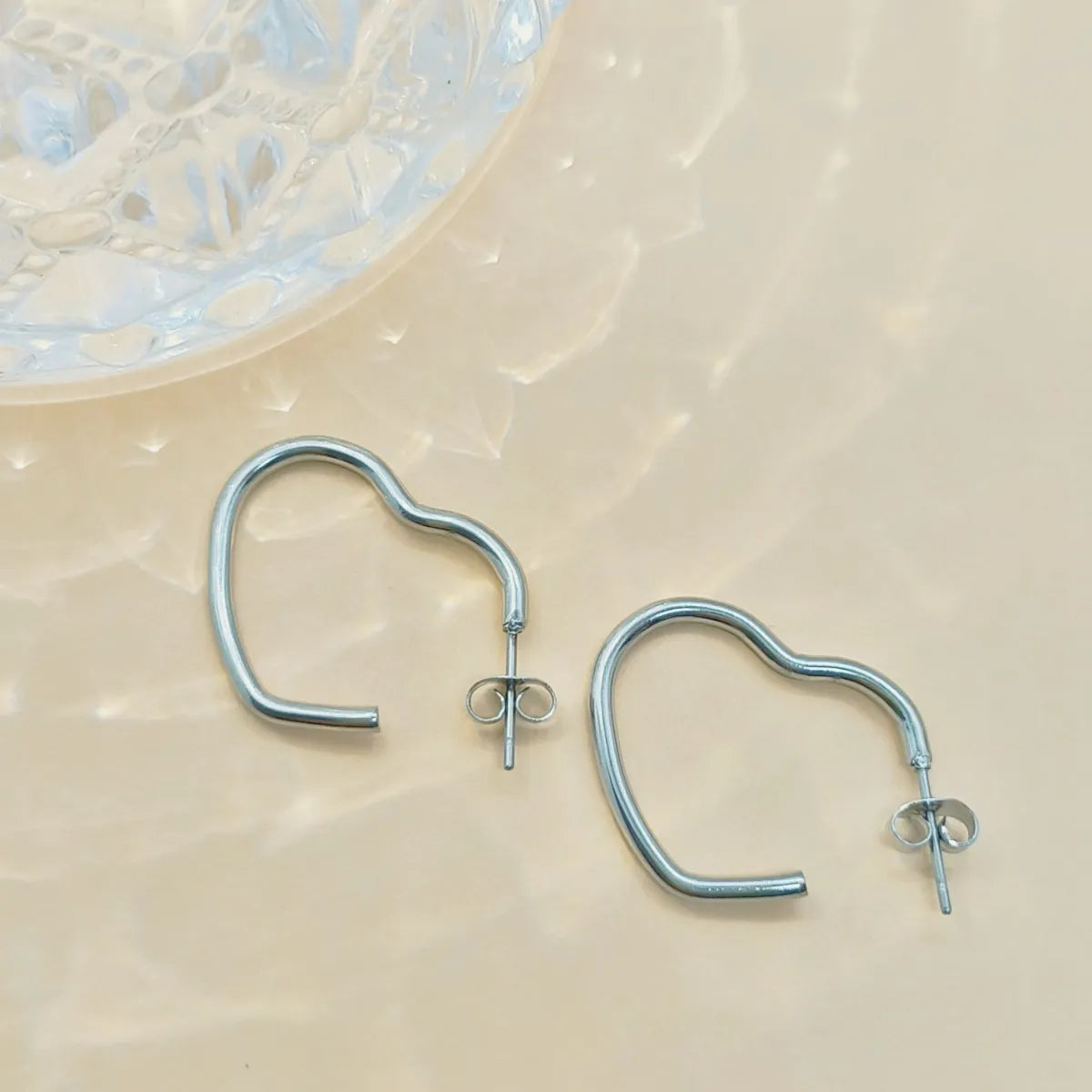 1 Piece Vintage Style Simple Style Heart Shape 304 Stainless Steel Ear Studs