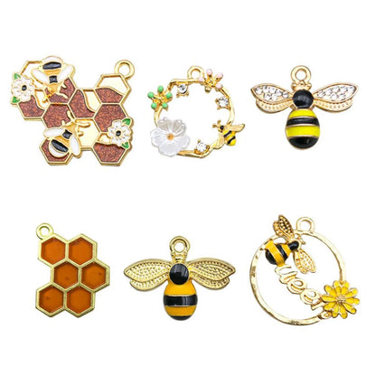 6 Models, 2 Each, 12/Bag Zinc Alloy Bee Pendant