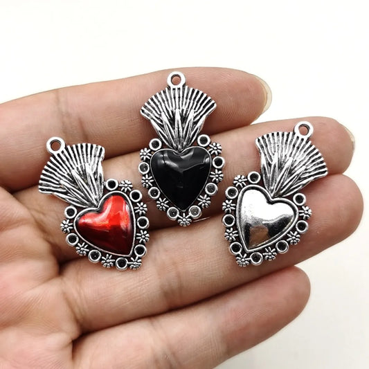 1 Piece Zinc Alloy Rhinestones Heart Shape Pendant