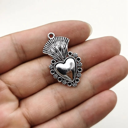 1 Piece Zinc Alloy Rhinestones Heart Shape Pendant