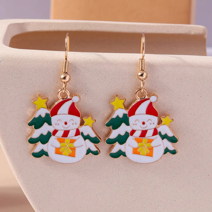 1 Set 1 Pair Casual Streetwear Christmas Tree Santa Claus Zinc Alloy Drop Earrings