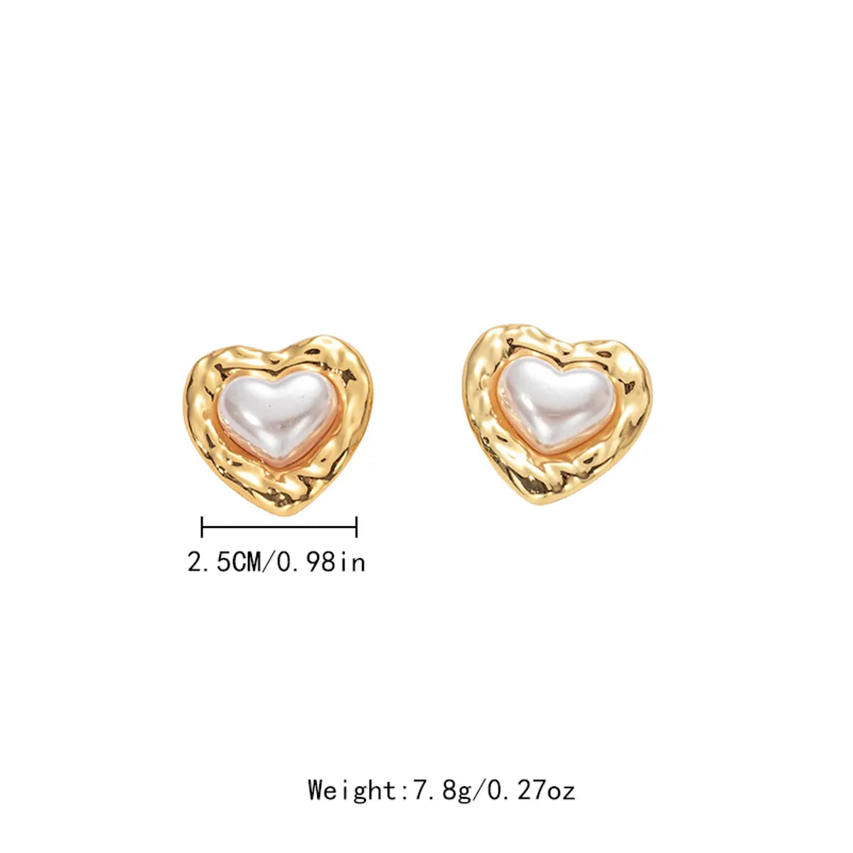 1 Set 1 Pair Elegant Cute Sweet Heart Shape Flower Plating Inlay 304 Stainless Steel Artificial Pearls 14K Gold Plated Drop Earrings Ear Studs