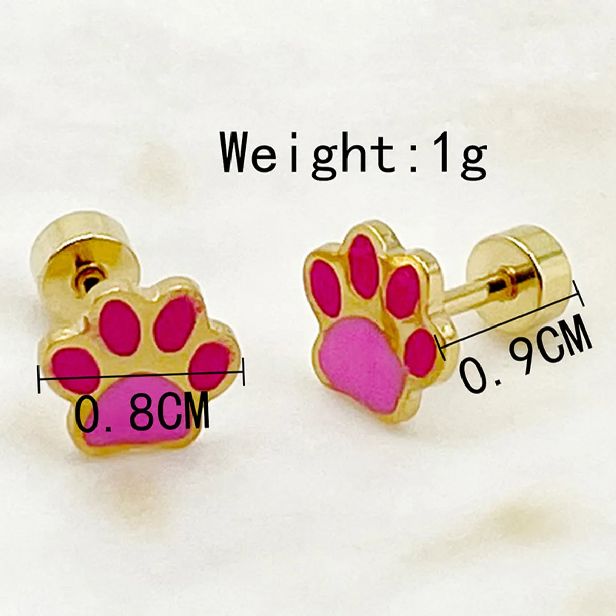 1 Set 1 Pair Elegant Lady Footprint Flower Enamel Plating 304 Stainless Steel 14K Gold Plated Ear Studs