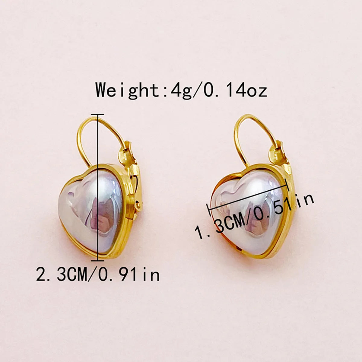 1 Set 1 Pair Fairy Style Classic Style Roman Style Oval Heart Shape Plating Inlay 304 Stainless Steel Artificial Pearls 14K Gold Plated Drop Earrings Earrings Ear Studs