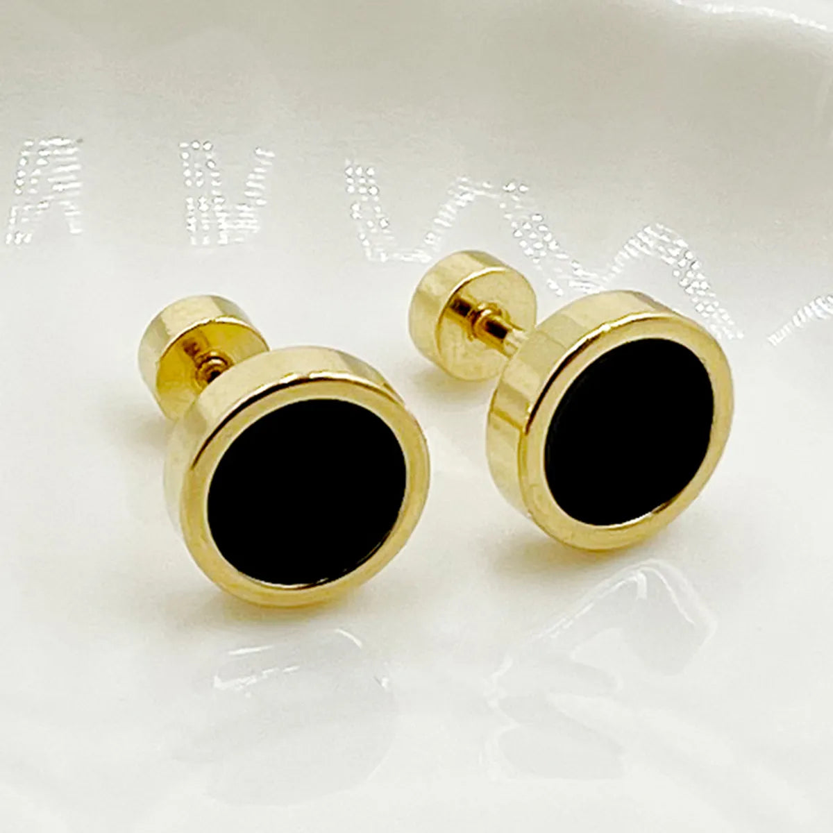 1 Set 1 Pair Fairy Style Elegant Classical Oval Water Droplets Enamel Plating 304 Stainless Steel 14K Gold Plated Drop Earrings Earrings Ear Line