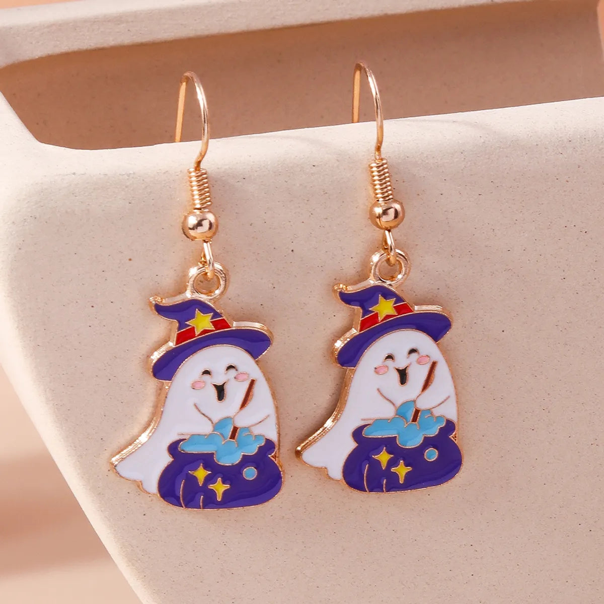 1 Set 1 Pair Funny Ghost Zinc Alloy Drop Earrings