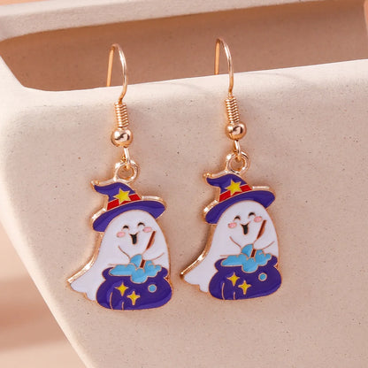 1 Set 1 Pair Funny Ghost Zinc Alloy Drop Earrings