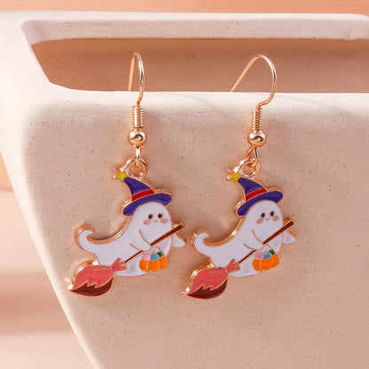 1 Set 1 Pair Funny Ghost Zinc Alloy Drop Earrings