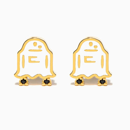 1 Set 1 Pair Funny Modern Style IG Style Halloween Pattern Pumpkin Ghost Plating Copper 18K Gold Plated Drop Earrings Ear Studs