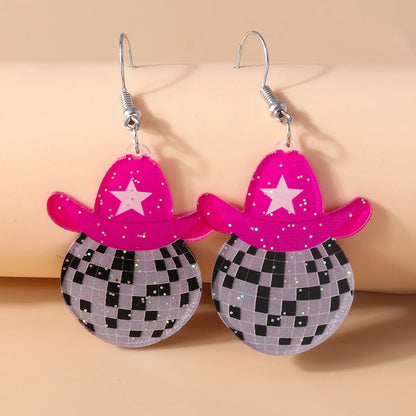 1 Set 1 Pair Ig Style Human Hat Alloy Drop Earrings