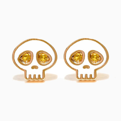 1 Set 1 Pair Modern Style Classic Style IG Style Halloween Pattern Pumpkin Skull Plating Copper 18K Gold Plated Drop Earrings Ear Studs