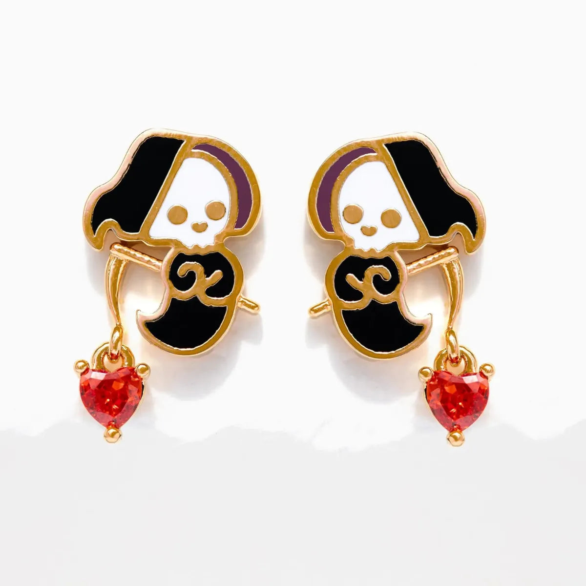 1 Set 1 Pair Modern Style Classic Style IG Style Halloween Pattern Pumpkin Skull Plating Copper 18K Gold Plated Drop Earrings Ear Studs