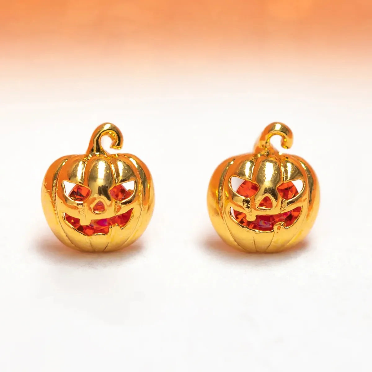 1 Set 1 Pair Modern Style Classic Style IG Style Halloween Pattern Pumpkin Skull Plating Copper 18K Gold Plated Drop Earrings Ear Studs